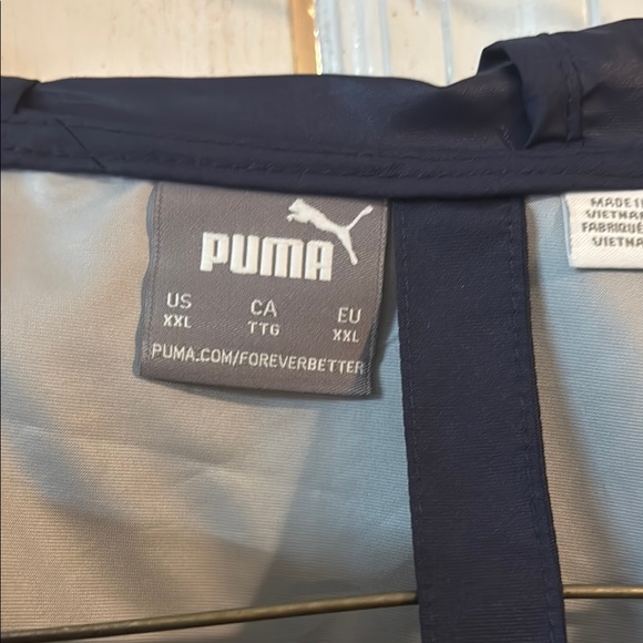 Puma Dark Blue and Light Gray Hooded Jacket - Picture 2 of 2